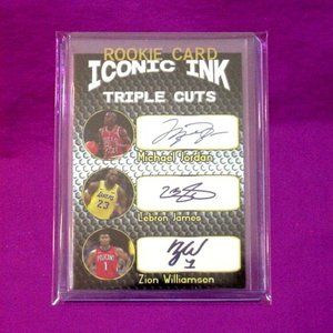 Michael Jordan *Lebron James * Zion Williamson Facsimilie Autograph Card